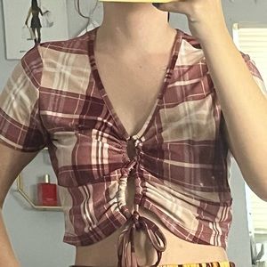 love streak side medium western crop top